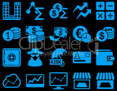 Accounting service and trade business icon set.