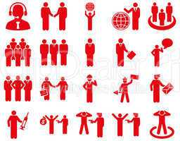 Management and people occupation icon set.