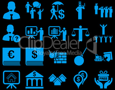 Bank service and people occupation icon set.