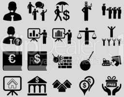 Bank service and people occupation icon set.