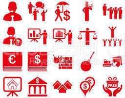 Bank service and people occupation icon set.