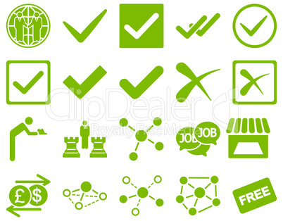 Agreement and trade links icon set.