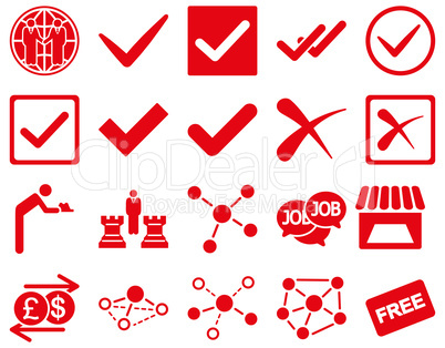 Agreement and trade links icon set.