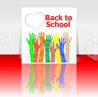 Back to school word and people hands, love hearts,  education concept