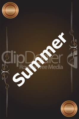 Summer time. summer word on golden luxury background, summer holidays