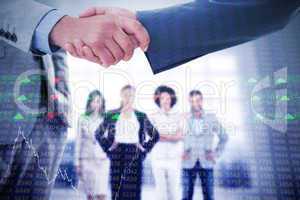 Composite image of business handshake