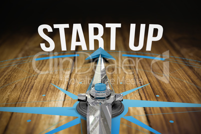 Start up against wooden table