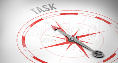 Task against compass arrow