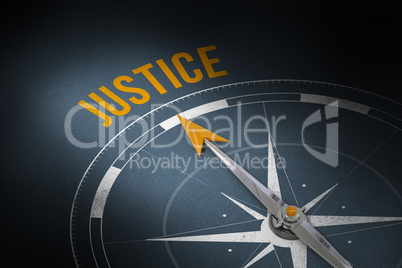 Justice against grey background