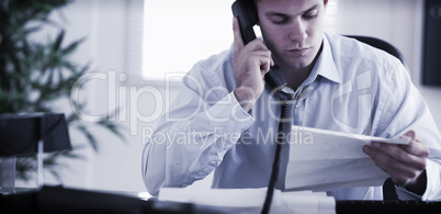 Businessman calling the author of a letter