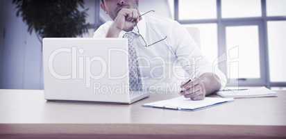 Businessman working at his desk