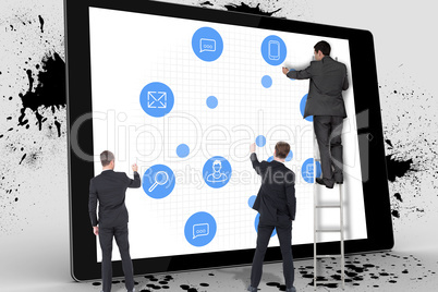 Composite image of business team writing