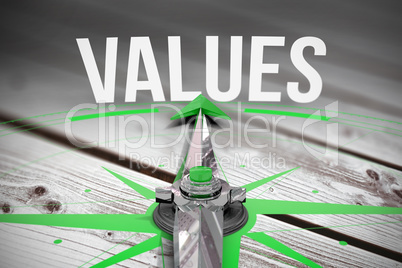Values against digitally generated grey wooden planks