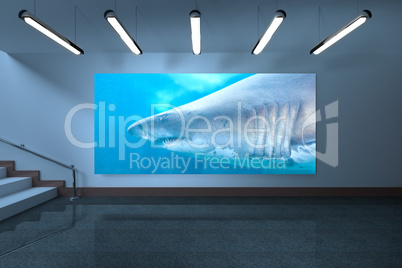 Composite image of room with display