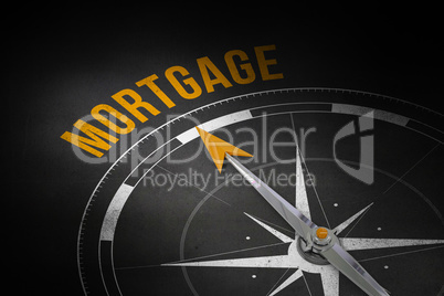 Mortgage against black wall background