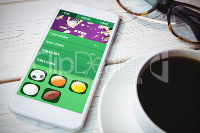 Composite image of gambling app screen