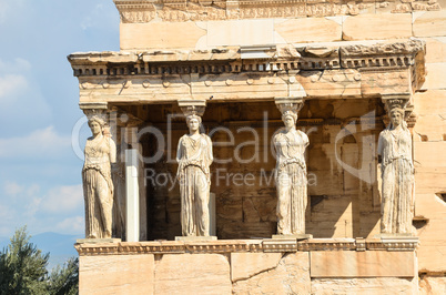 Caryatids on Acropolis in Athens