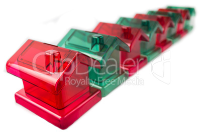 row of plastic houses