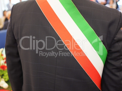 Italian mayor with sash