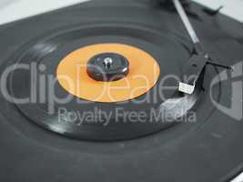 Vinyl record on turntable