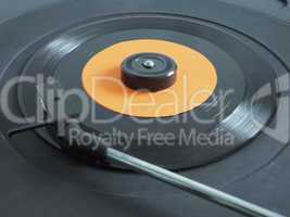 Vinyl record on turntable