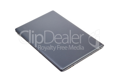 Electronic collection - Closed modern laptop top view isolated o