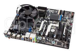 Electronic collection - Computer motherboard with CPU cooler