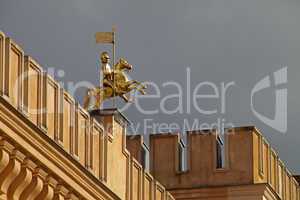 Der goldene Reiter auf dem Schweriner Rathaus