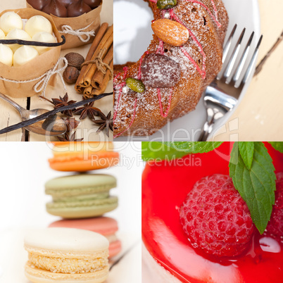 fresh dessert cake collage