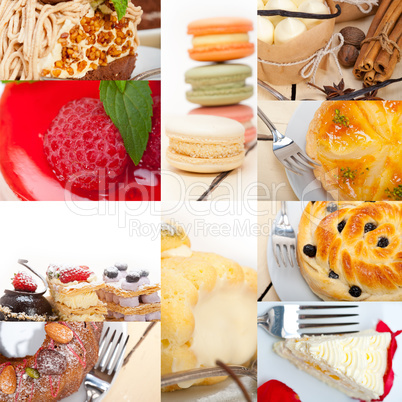 fresh dessert cake collage