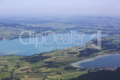 Bavarian lake Forggensee from above