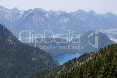 Bavarian lake Alpsee from above