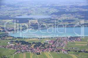 Bavarian lake Forggensee from above