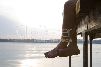 Swimmer on a dock