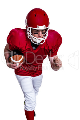 American football player running with the ball