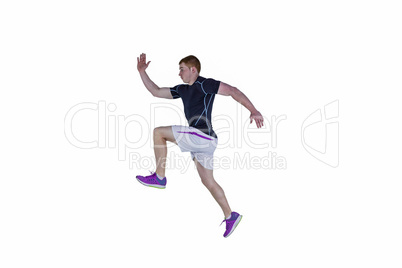 A muscular rugby player running A muscular rugby player running