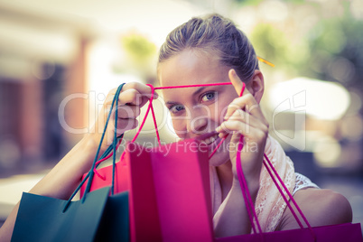 Woman looking into her bag