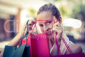Woman looking into her bag