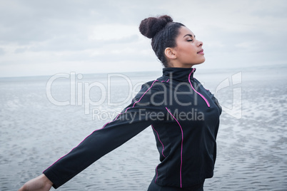 Fit girl standing on cold day