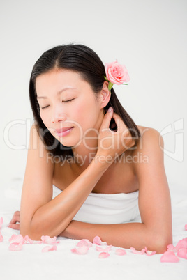 Relaxed woman on the massage table