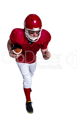 American football player running with the ball