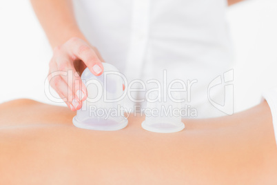 Woman enjoying suction massage