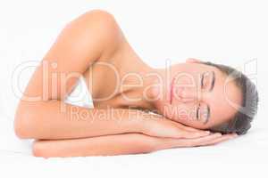 Close up of a beautiful woman on massage table