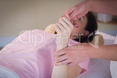 Young woman at healing session