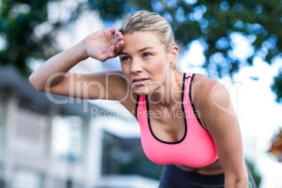 A beautiful athlete resting