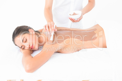 Beautiful brunette enjoying a chocolate beauty treatment