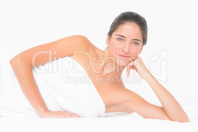 Close up of a beautiful woman on massage table