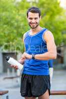 Portrait of an happy handsome athlete