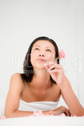 Relaxed woman on the massage table