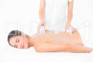 Pretty woman enjoying suction massage